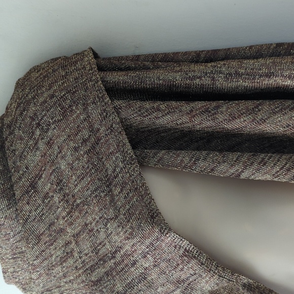 Chicos Browns & Metallic Boisseau Gold Knit Ruana Shawl Wrap - Picture 10 of 15